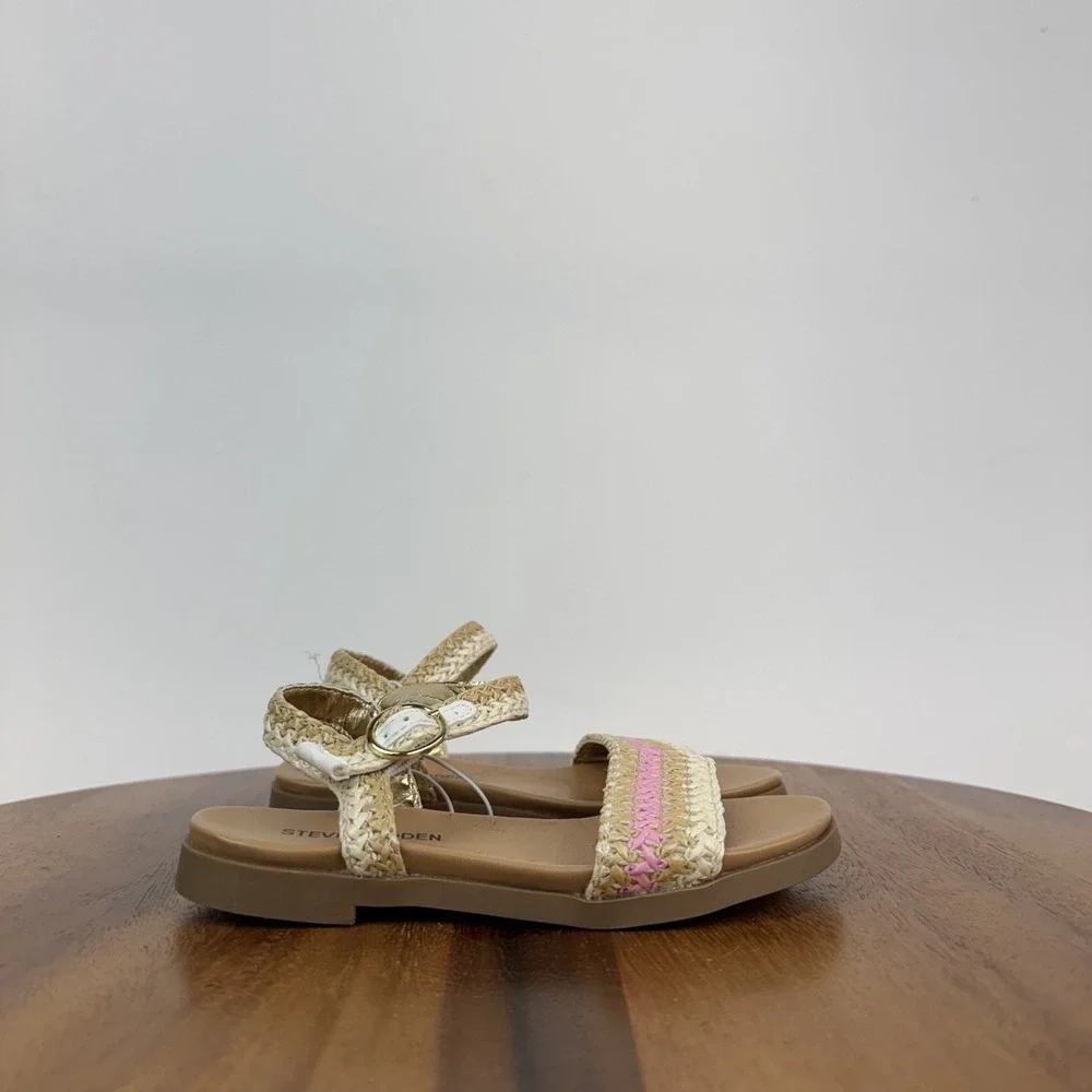 New Little Kids Steve Madden Lyza Brown Woven Strappy Casual Sandal Size 11 NWOB